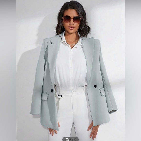 SHEIN Double Breasted Neck Blazer, Size L - Picture 3 of 5